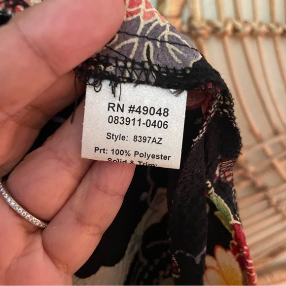 Naturally Petite Asian Floral Vest Artsy Hawaii Oriental Women's Sz L B33 - Picture 8 of 13